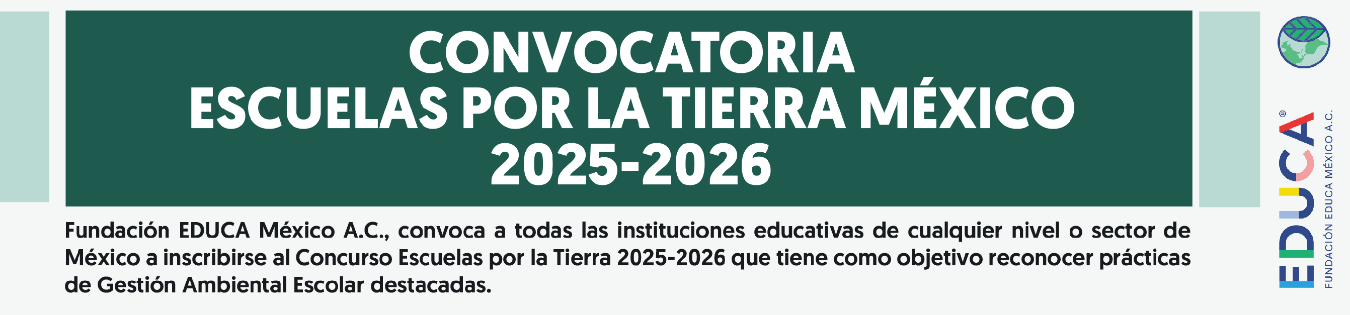 CONVOCATORIA  ESCUELAS POR LA TIERRA MÉXICO  2025-2026